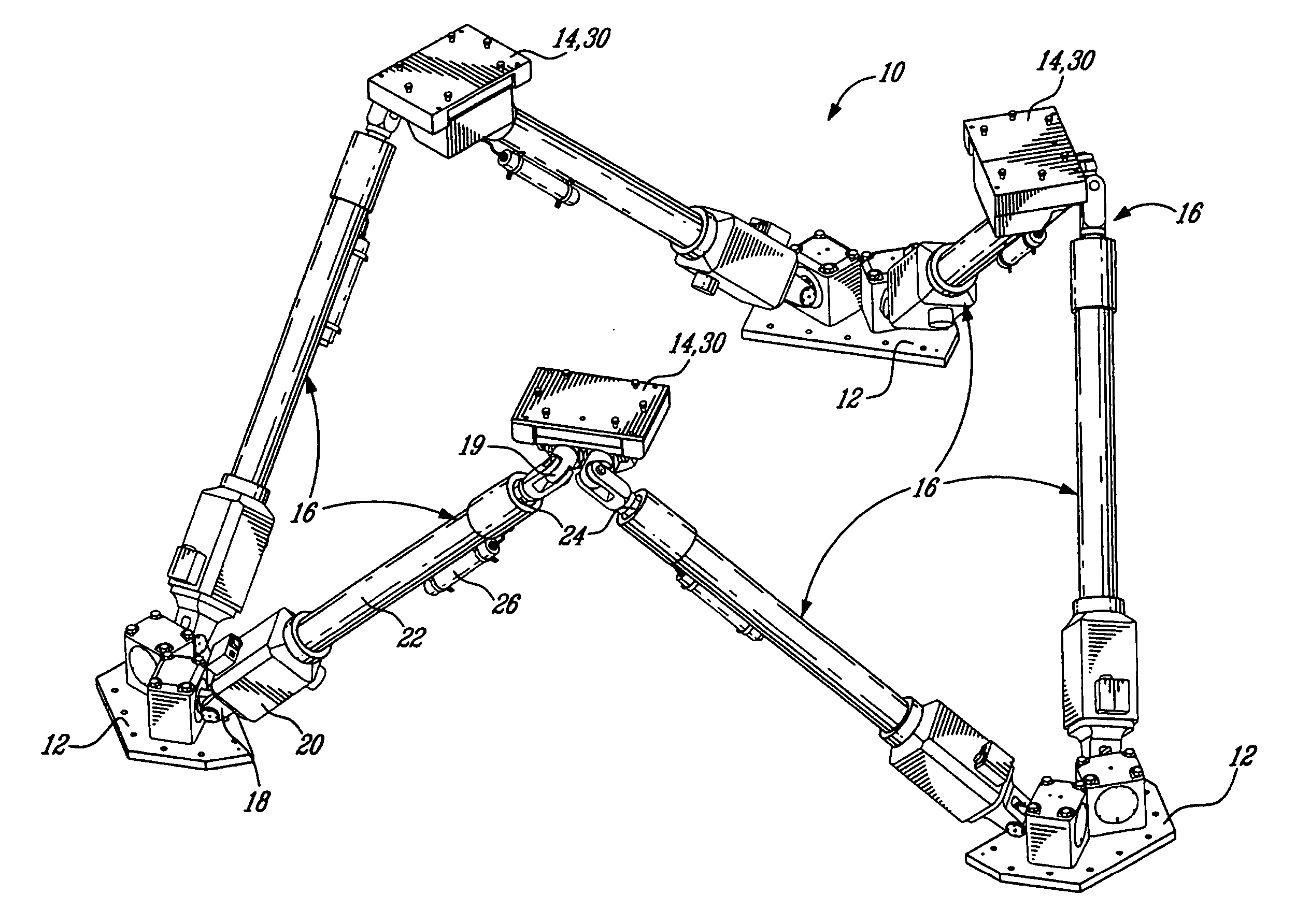 Method and apparatus for damping vibrations in a motion simulation platform