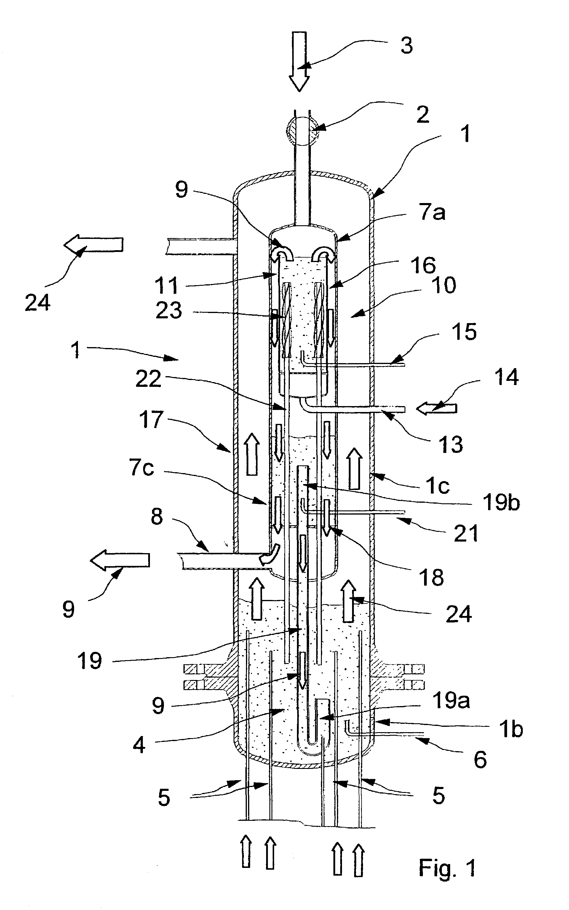 Facility for the gasification of carbon-containing feed materials