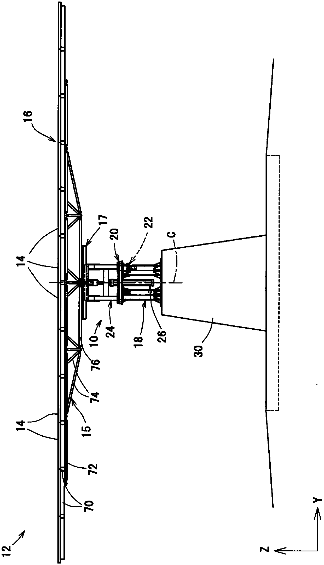 Module supporting device and solar cell device