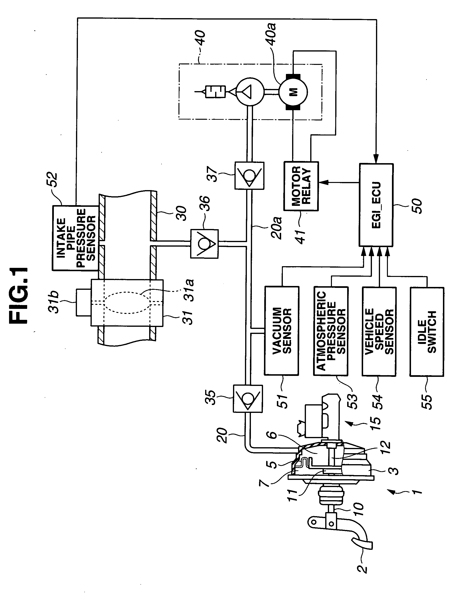 Control system for brake vacuum pump