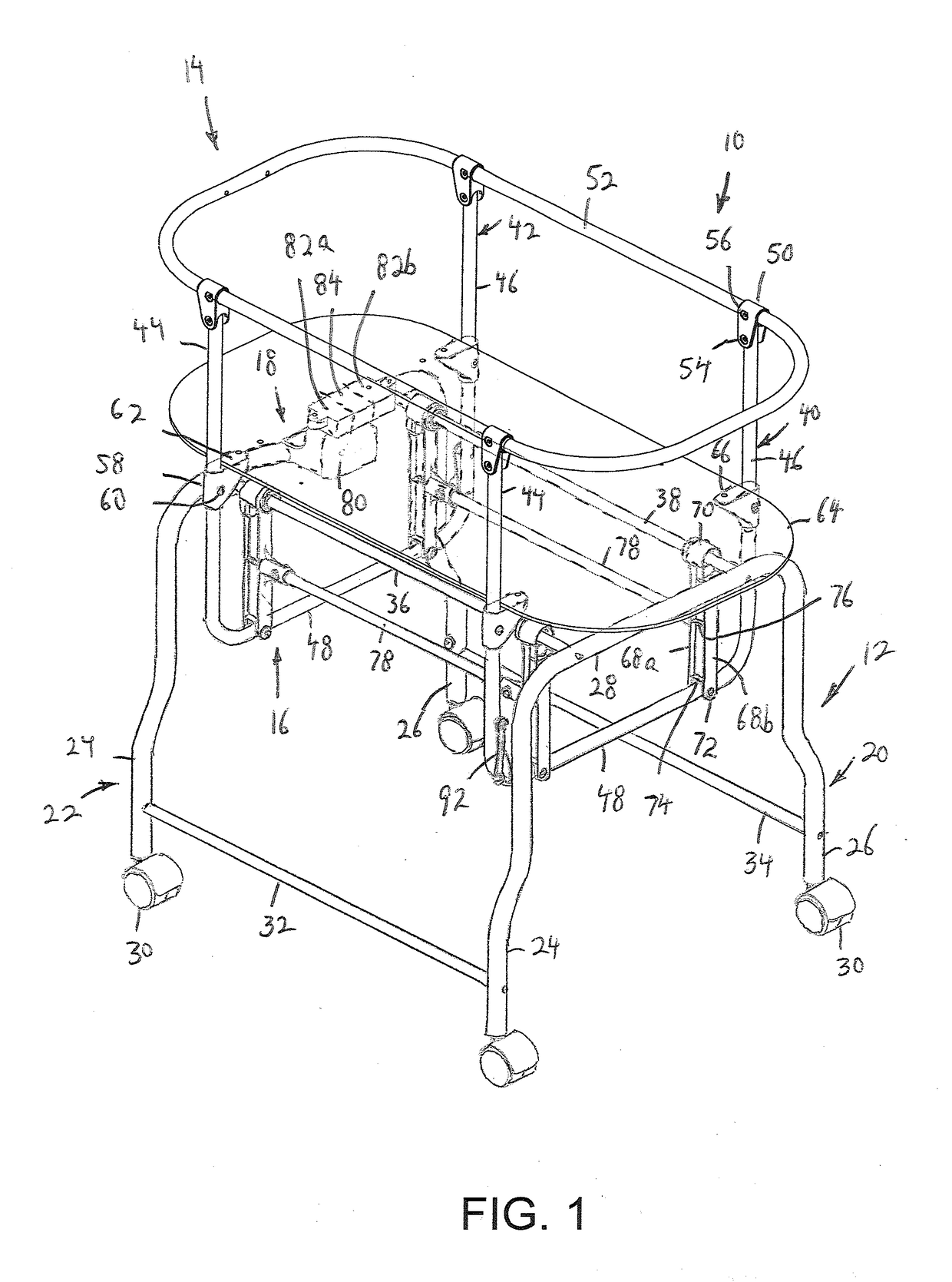 Bassinet with electromagnetic drive