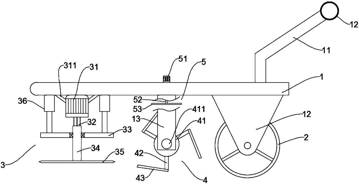 Lawn mower with root removal mechanism