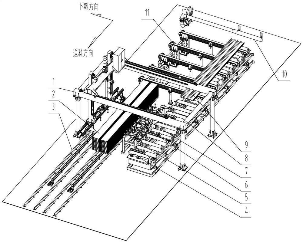 Automatic stacking device for aluminum profile finished products