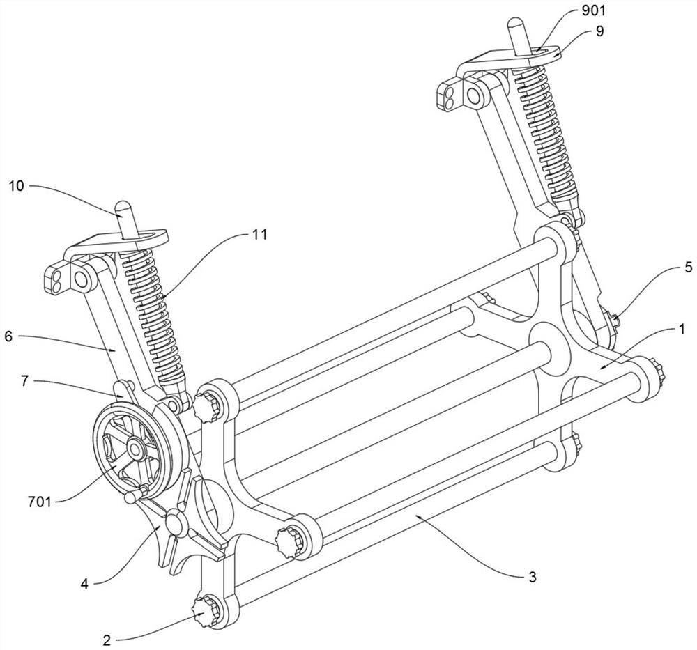 Mulching film laying device suitable for agricultural mechanized cultivation