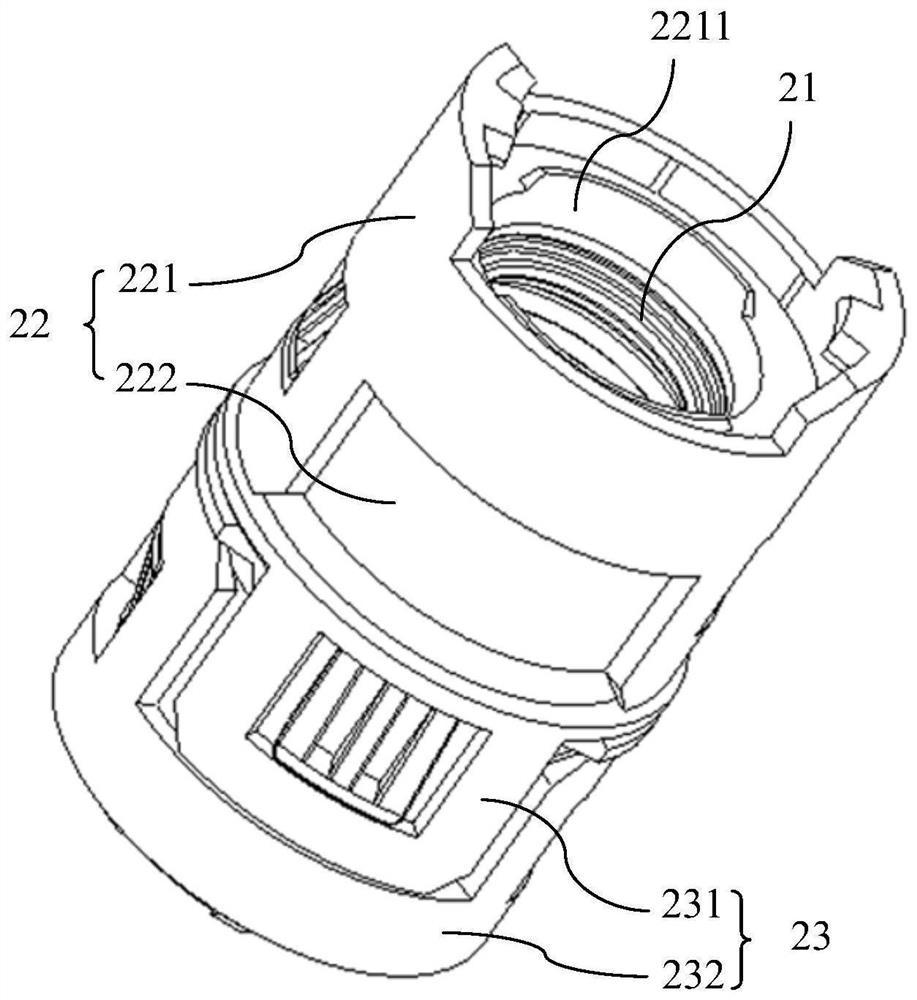 Water nozzle connecting device and motor driving system