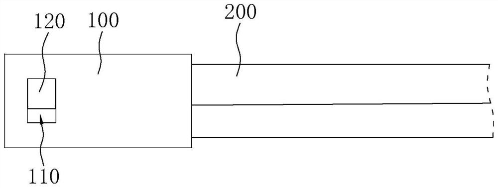 Double-core tail fiber and auxiliary gluing tool thereof