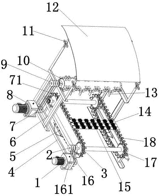 A straw chopping and throwing test bench