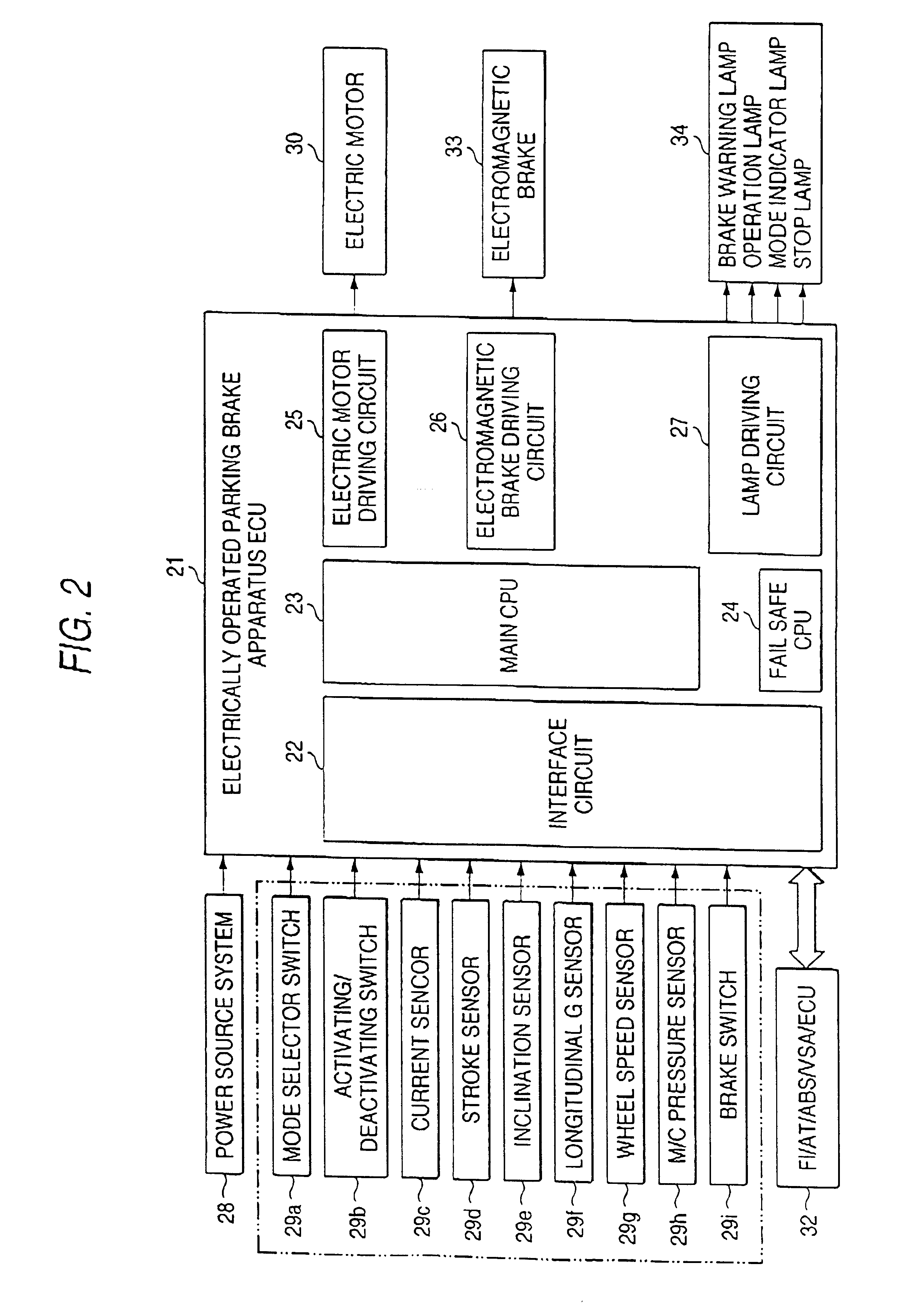 Electrically operated parking brake apparatus