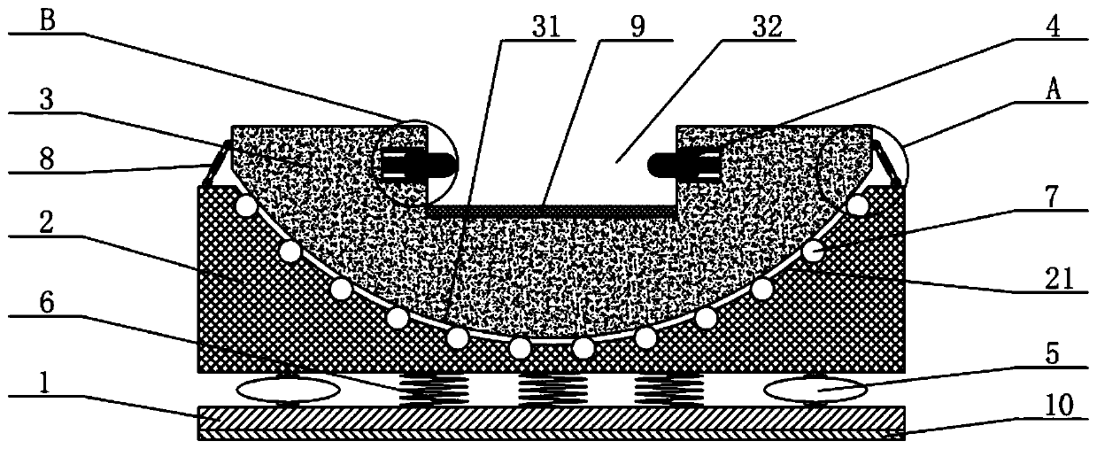 Kettle fixing device used for air crew and preventing overturning