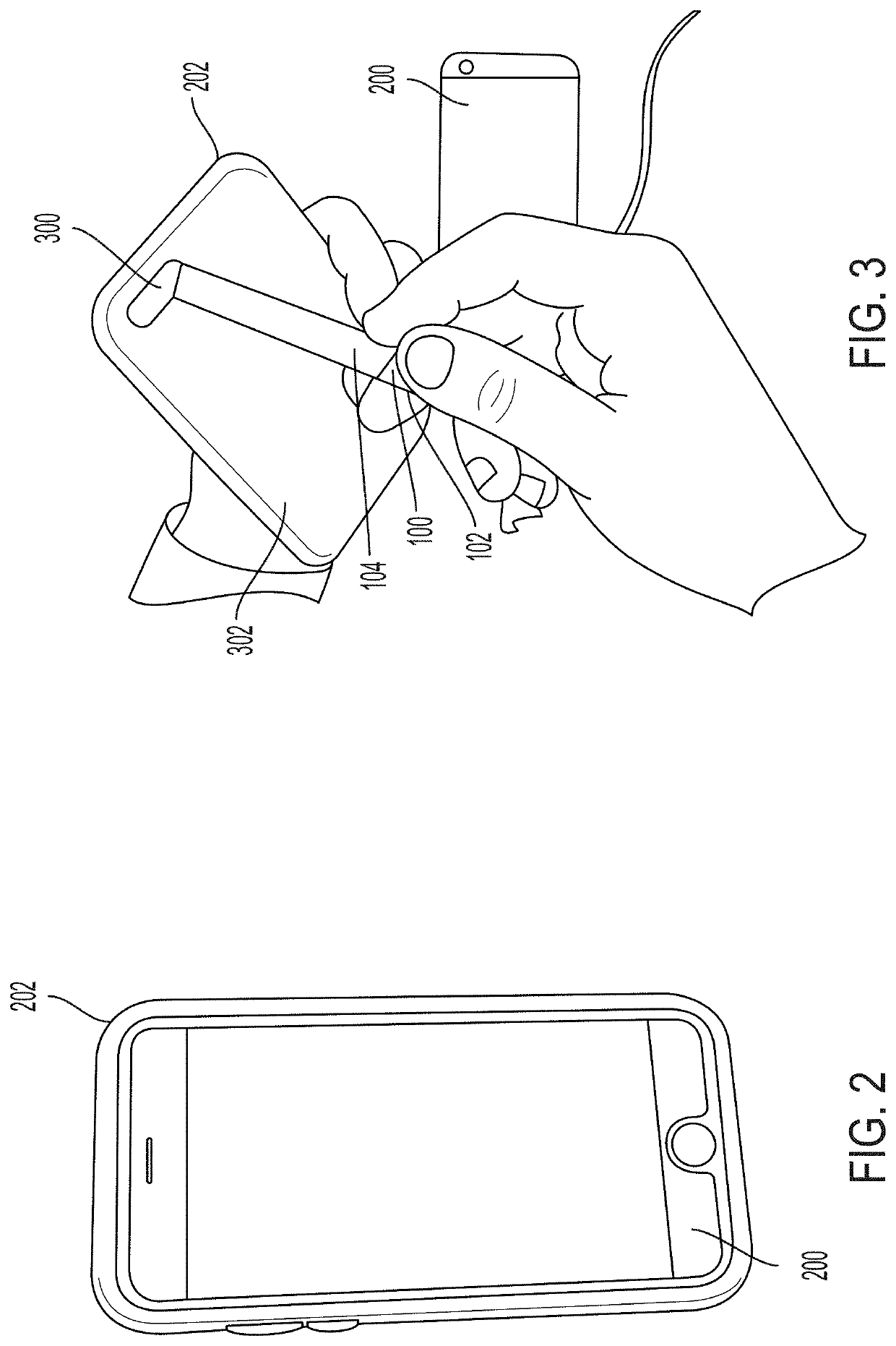 Mobile device elastomeric support strap with visibly identifiable expandable logo imprints