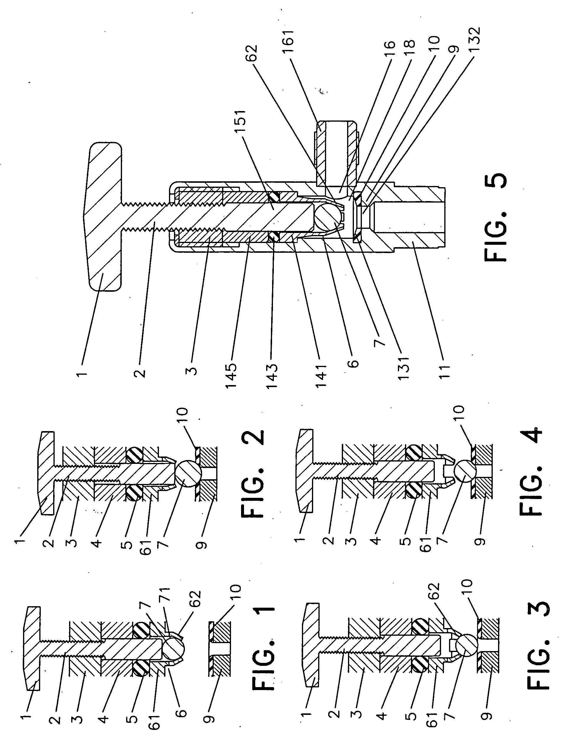 Spherical surface push-in sealing method and a sealing valve utilizing the method