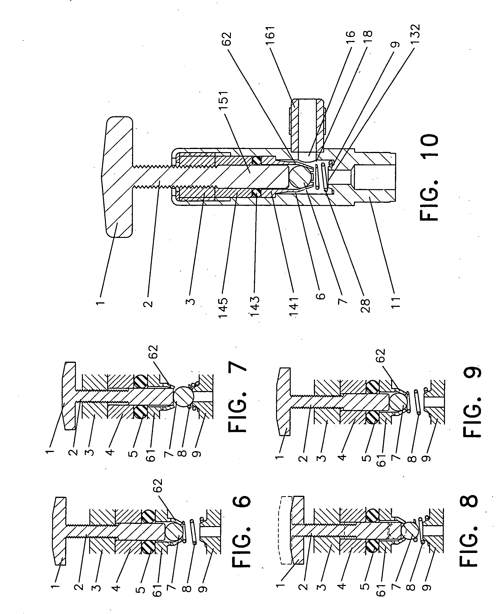 Spherical surface push-in sealing method and a sealing valve utilizing the method