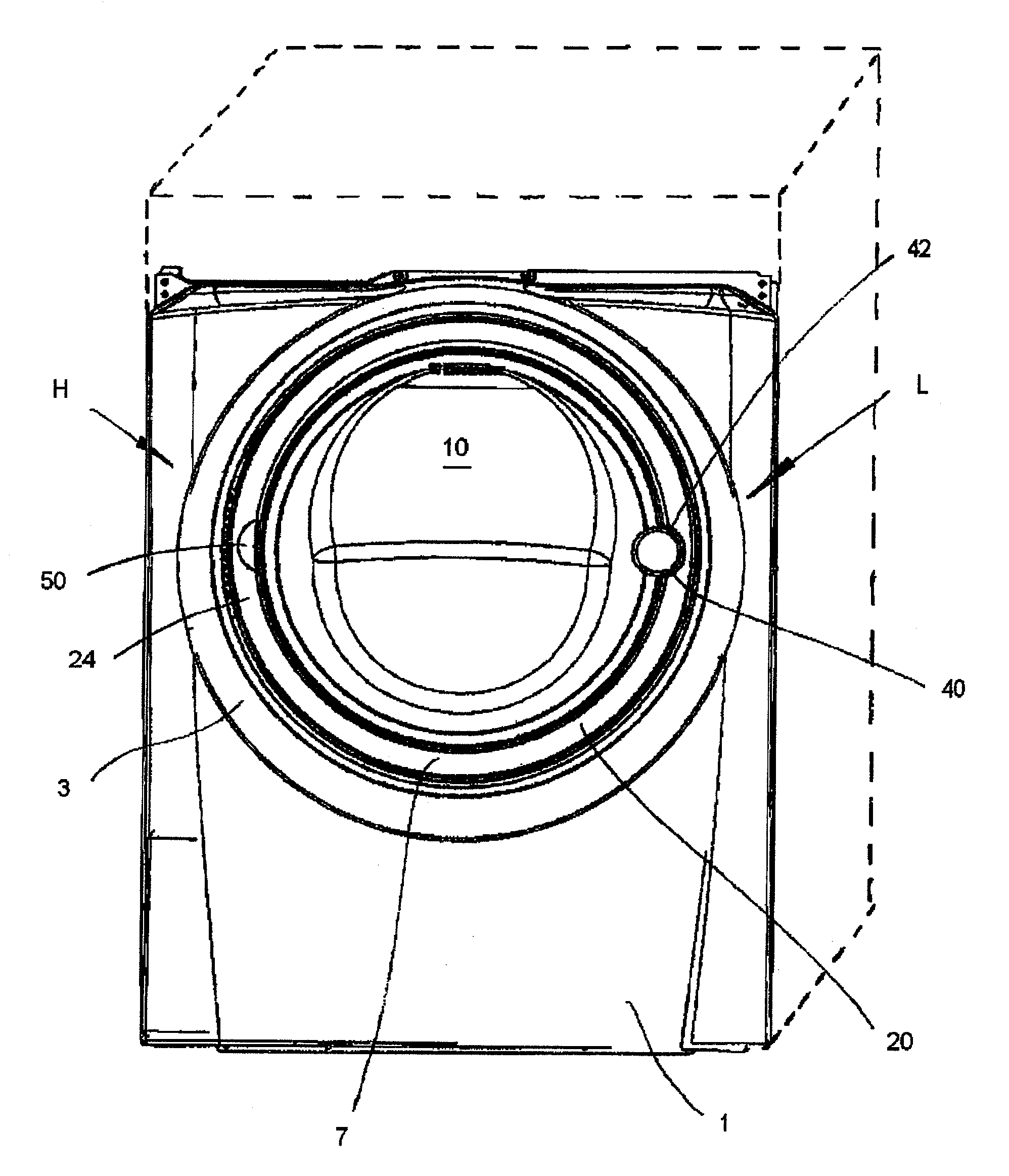 Push-position indicator for appliance door