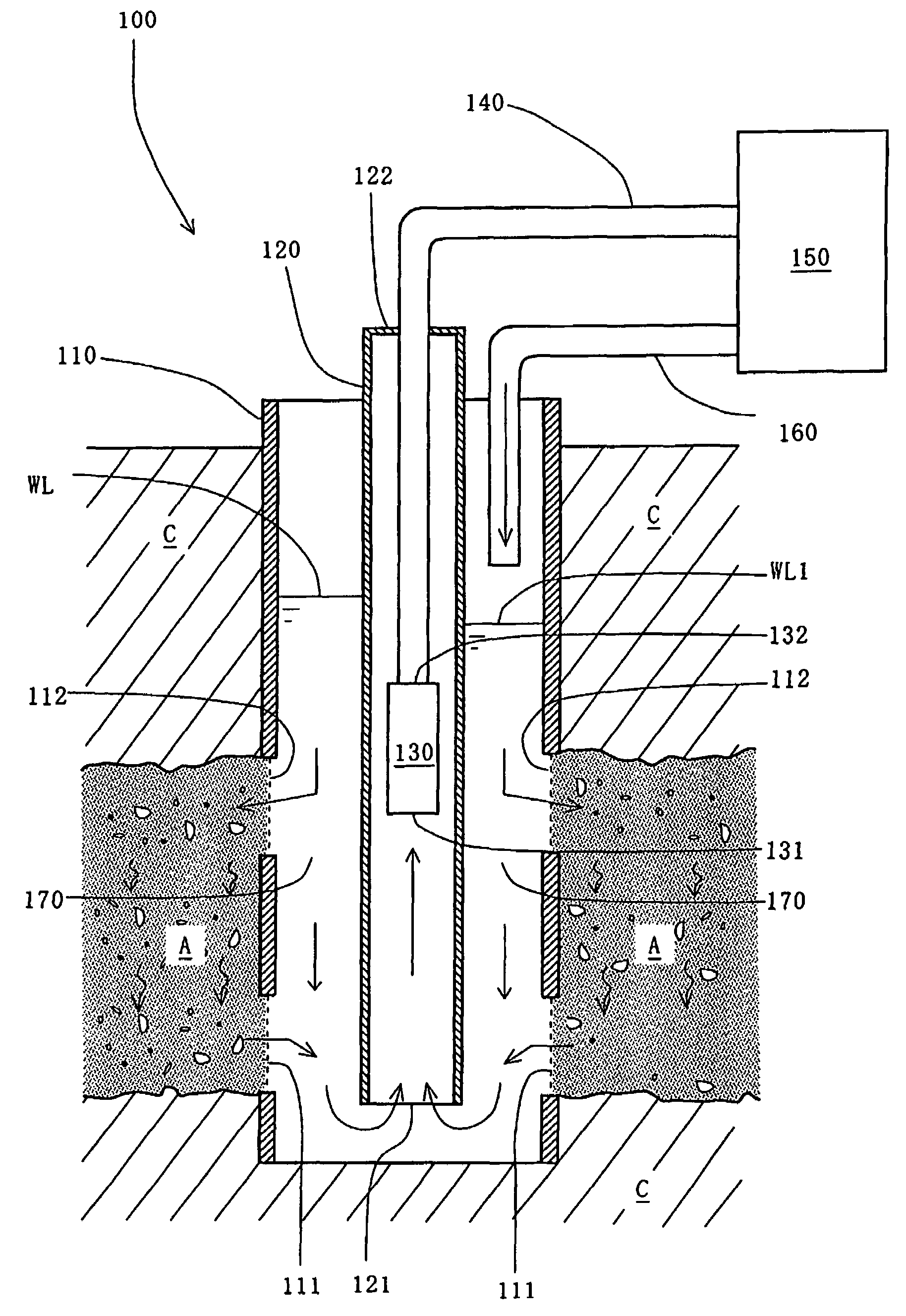 Double-pipe geothermal water circulating apparatus