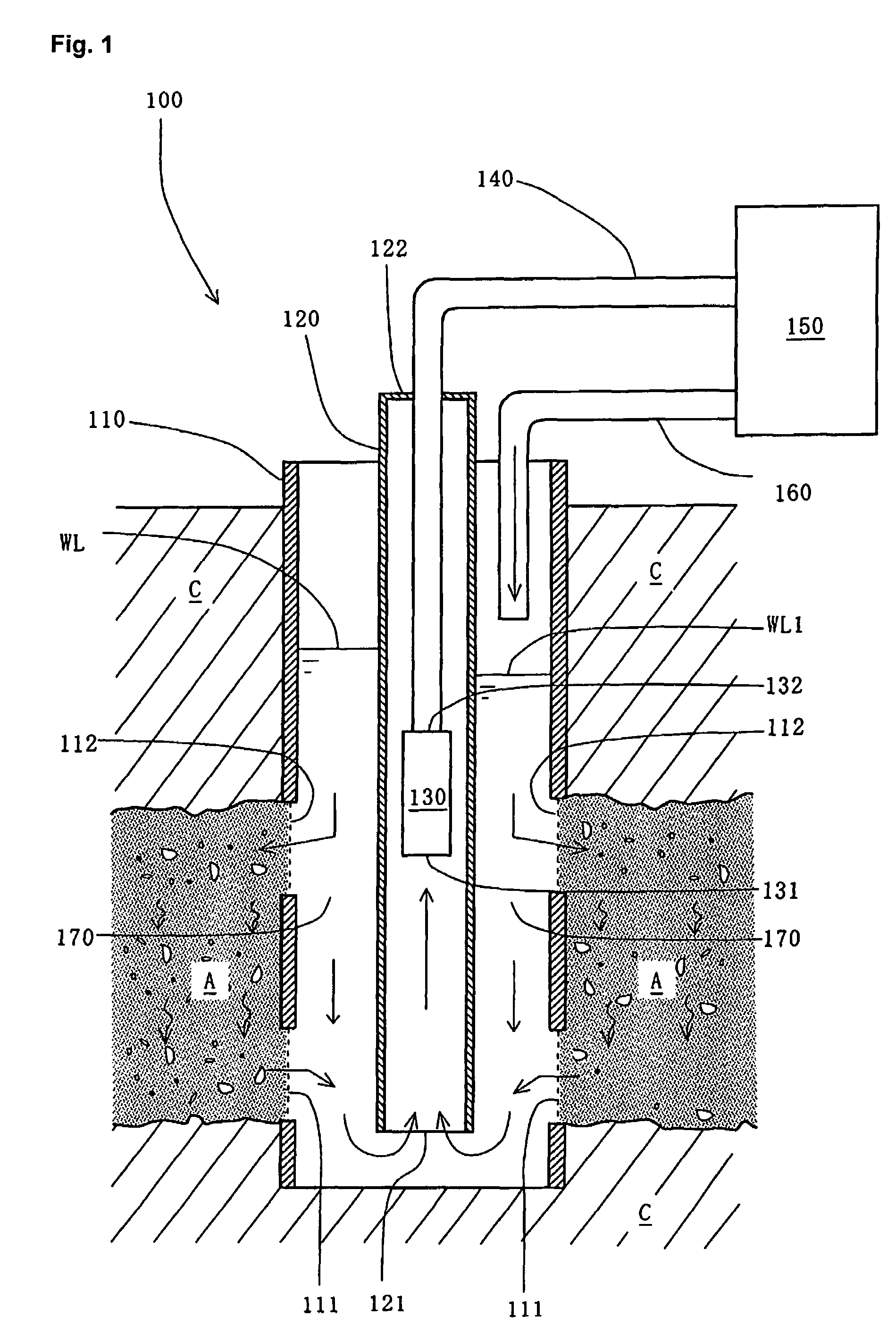 Double-pipe geothermal water circulating apparatus