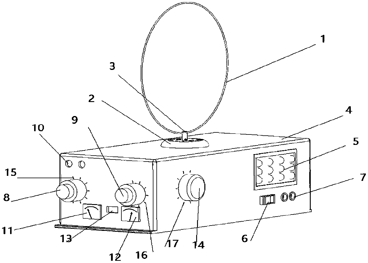 Teaching device based on receiving device in electromagnetic coupling transmission, and experiment method