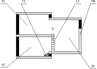 Three-storey-height type duplex apartment