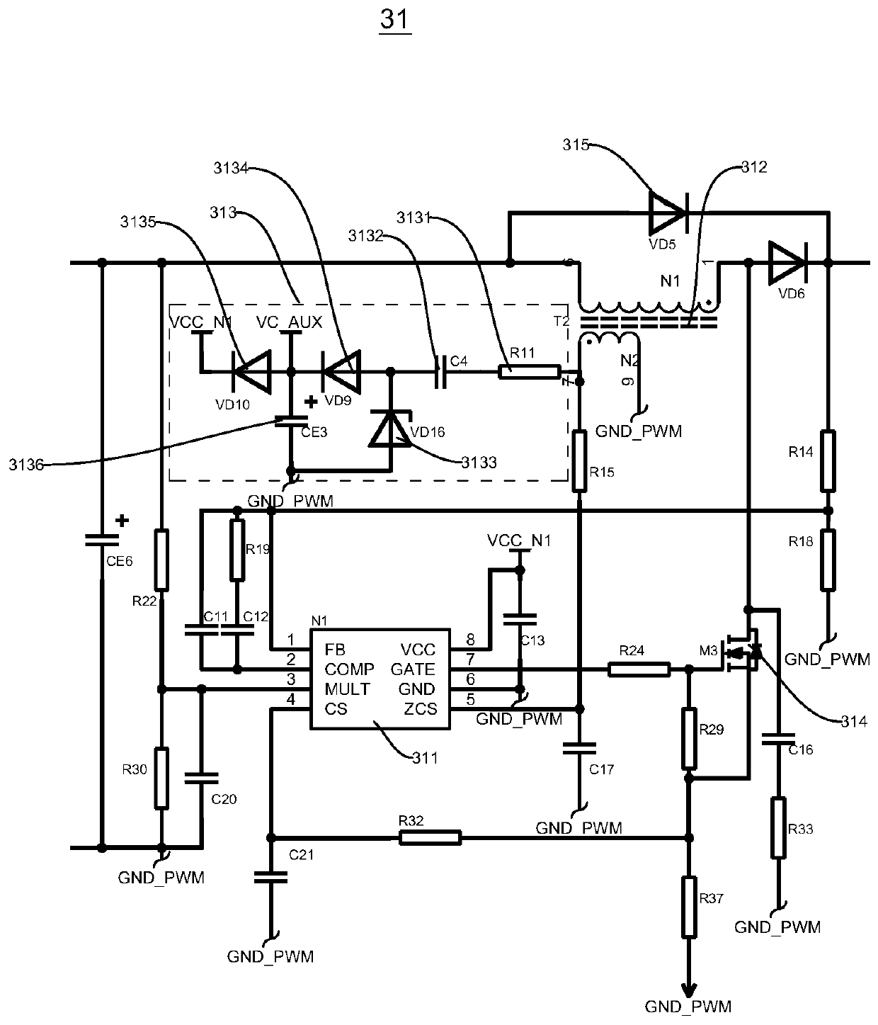 Wide-voltage power input circuit