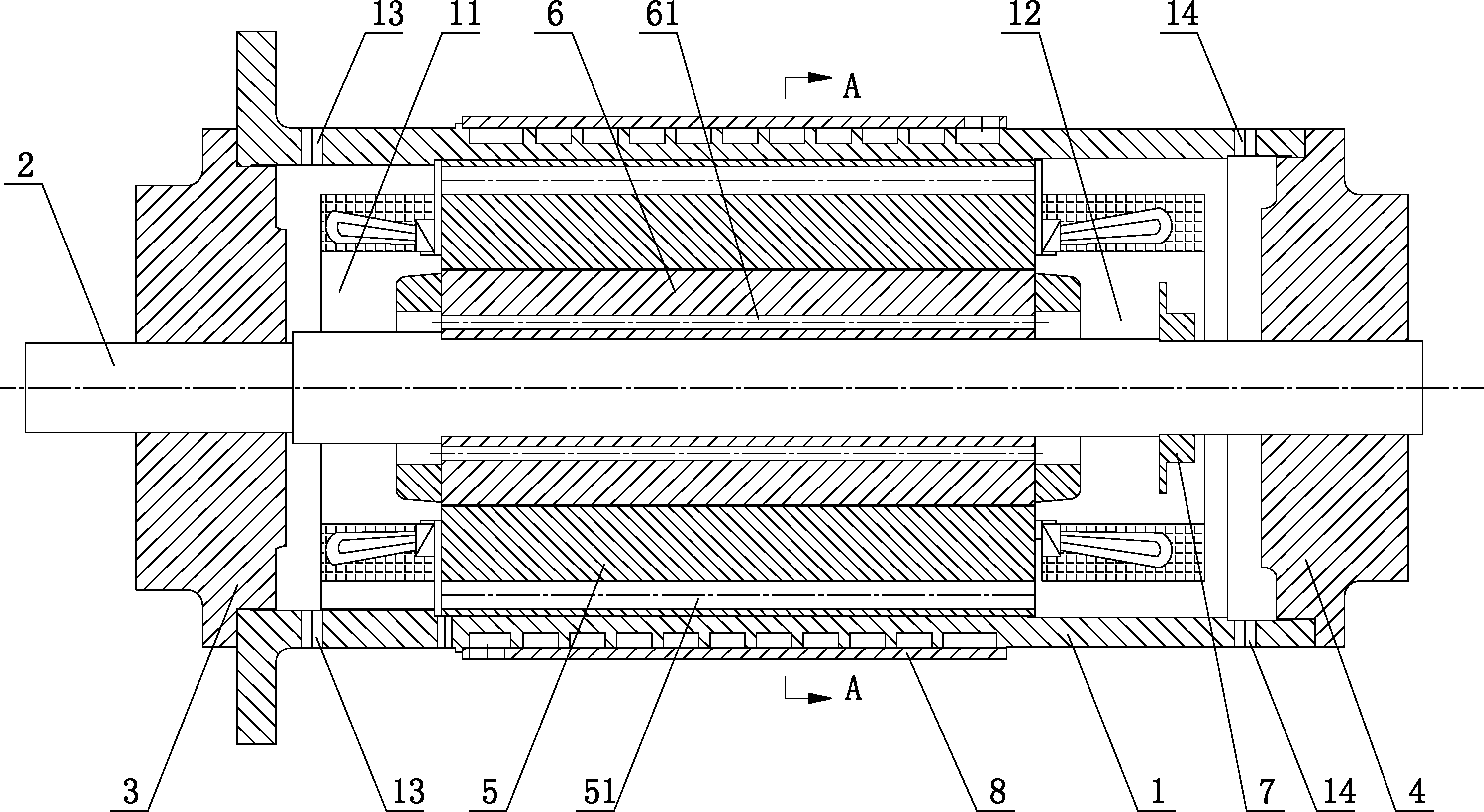 High-speed motor with rotor cooling structure