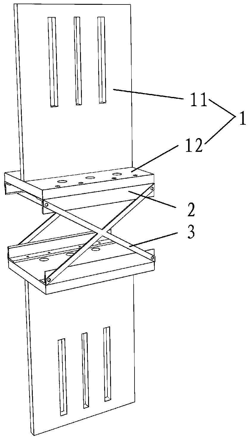 Wall type connection damper connecting member and construction method thereof