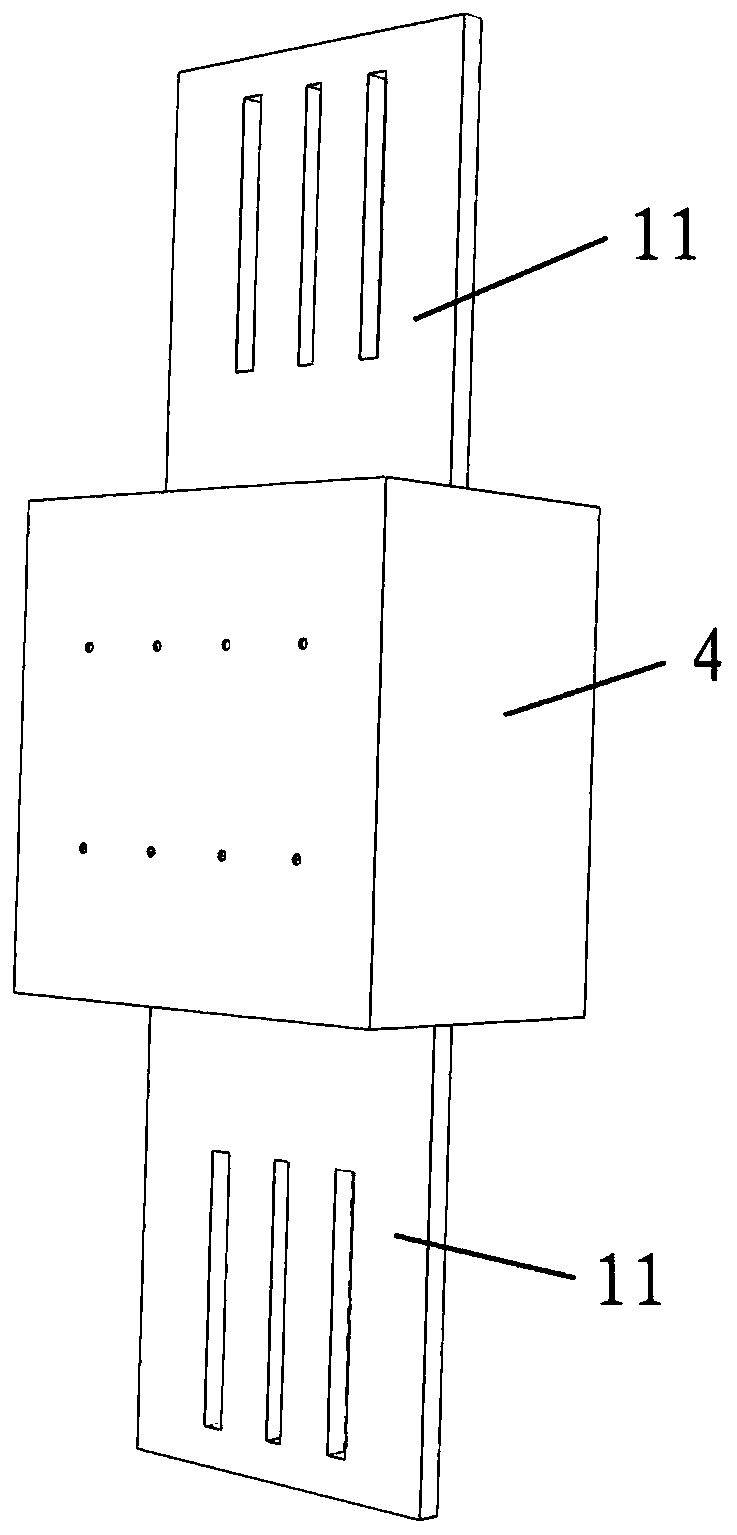 Wall type connection damper connecting member and construction method thereof