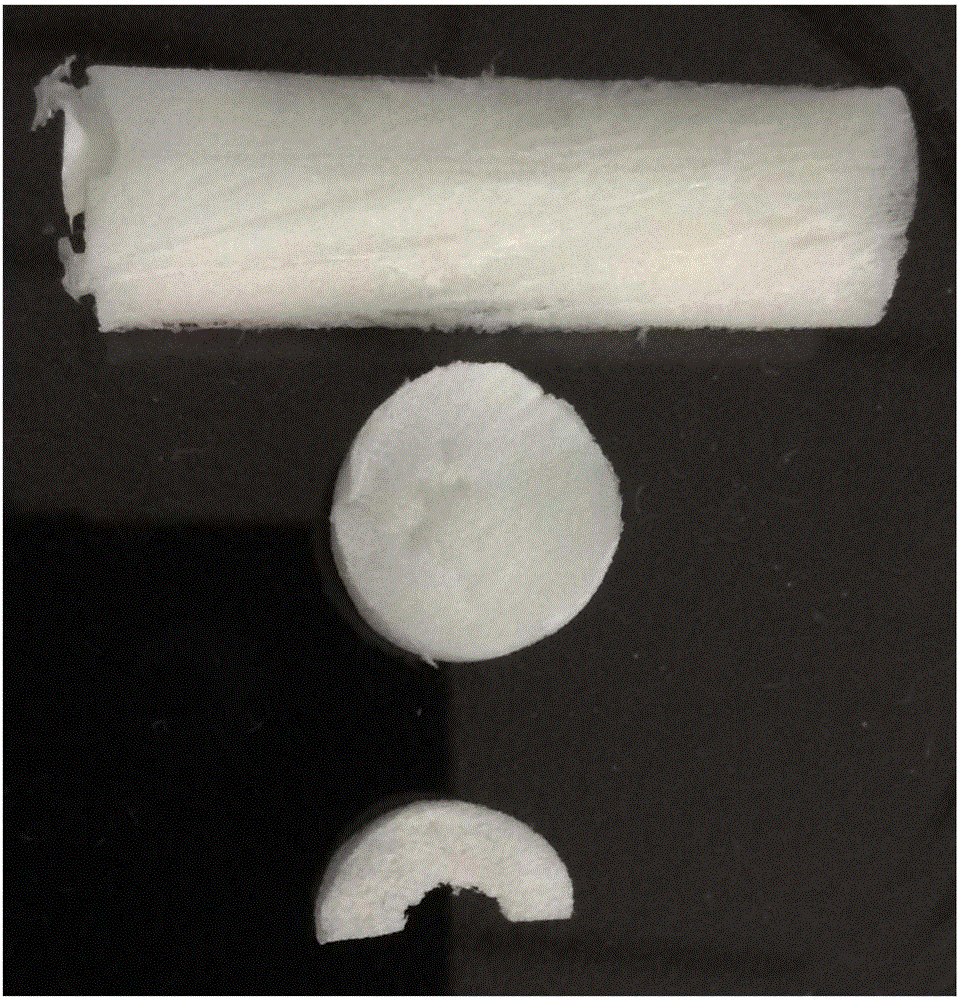 Three-dimensional porous sponge scaffold with meniscus matrix source and preparation method and application