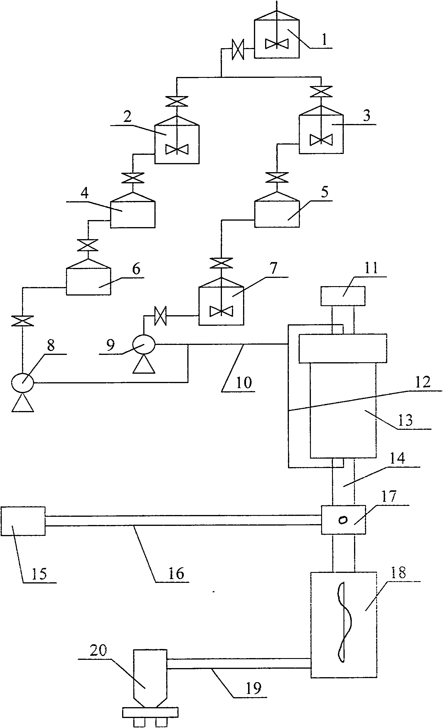 Production line of inorganic light weight thermal insulation composite mortar drier and production process thereof