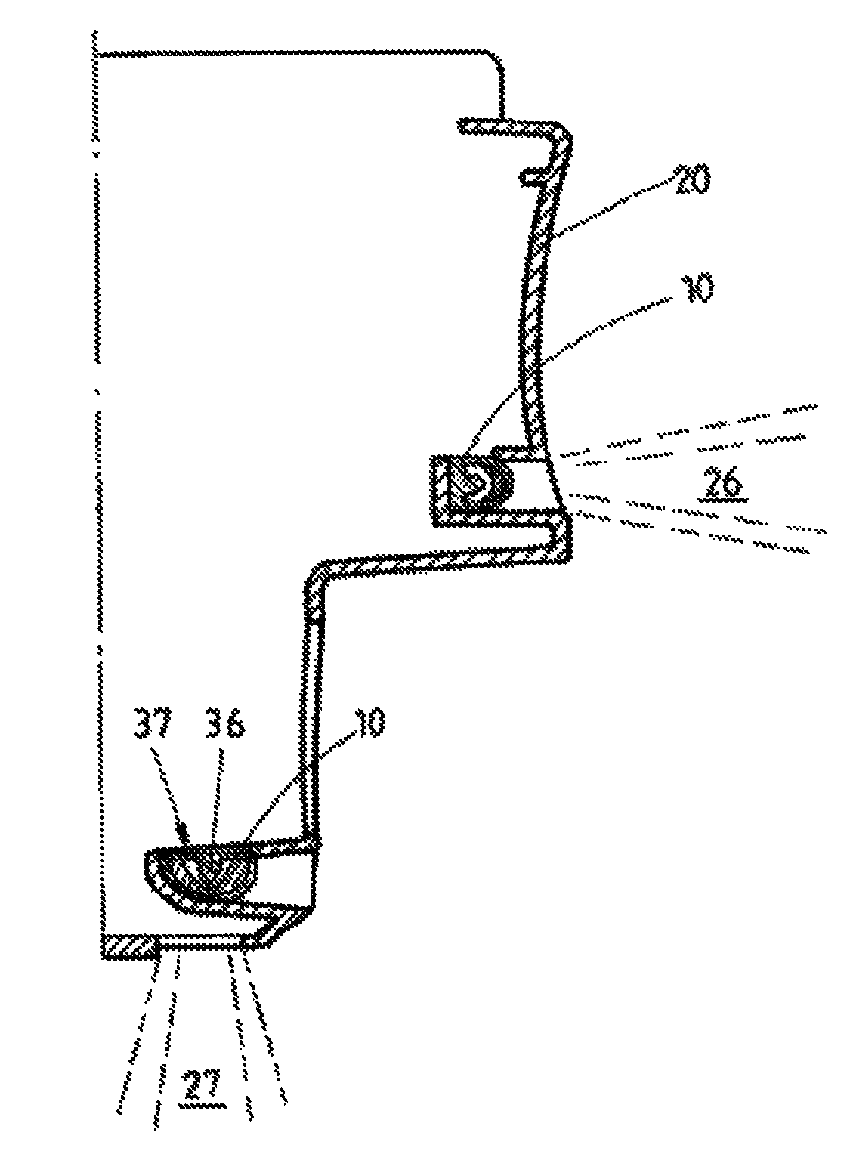 Device for arrangement of sensors for electronic activation of a vehicle hatch