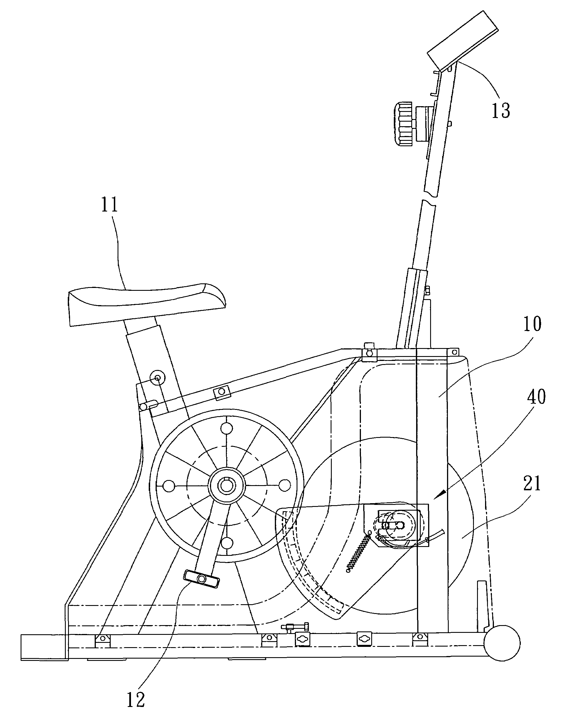 Adjustable magnetic resistance mechanism for upright bikes