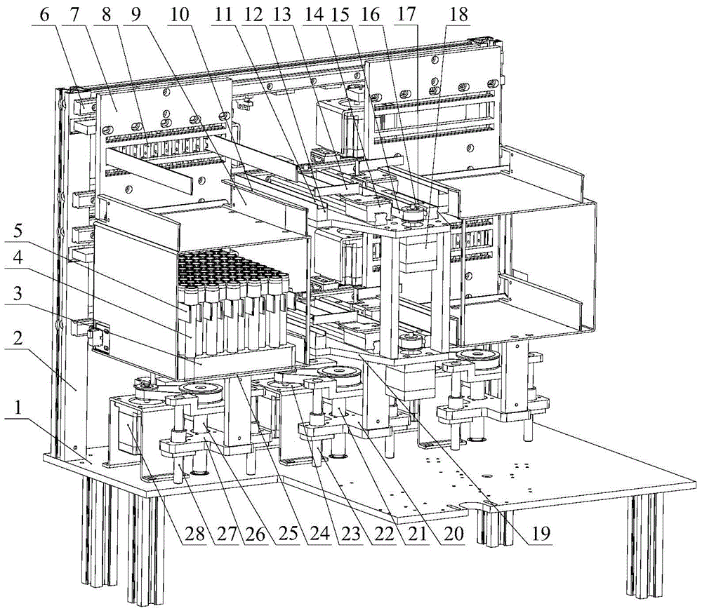 Test tube bar code pasting machine