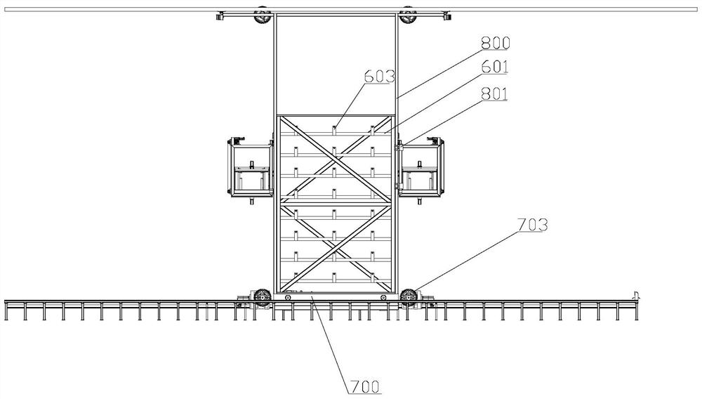 Double-working-station stacking machine with temporary storage area and working method of butt joint area of double-working-station stacking machine