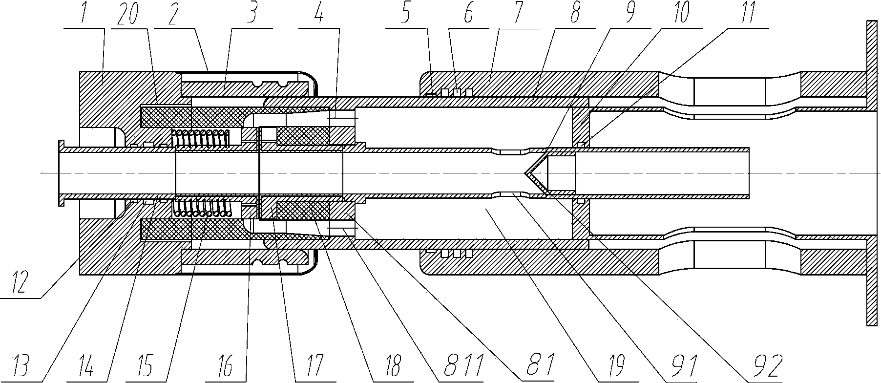 Air compression type arc extinction device and high-voltage circuit breaker with arc extinction device