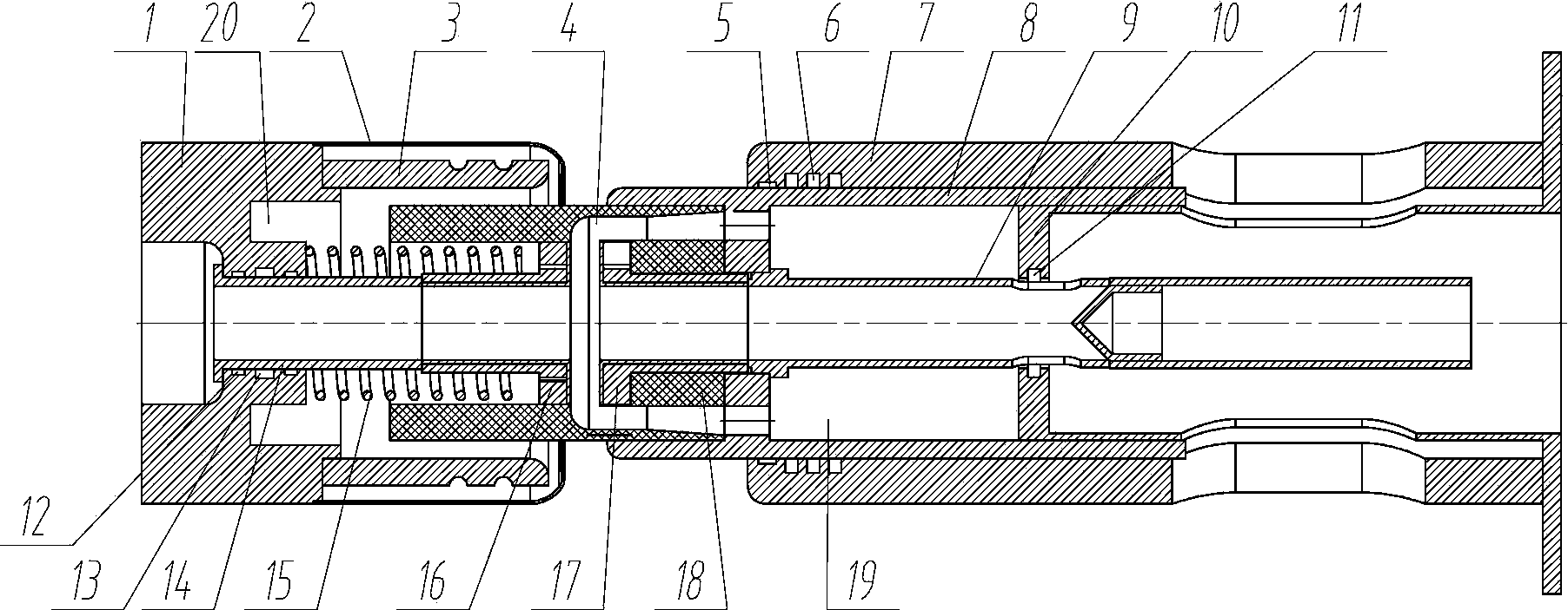 Air compression type arc extinction device and high-voltage circuit breaker with arc extinction device