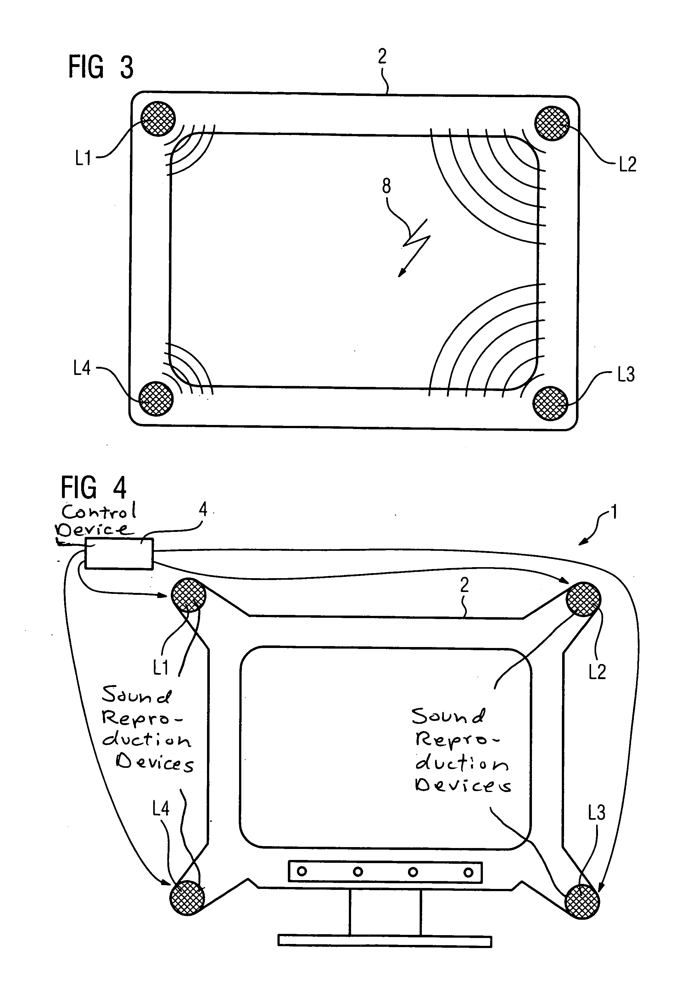 Reproduction apparatus with audio directionality indication of the location of screen information