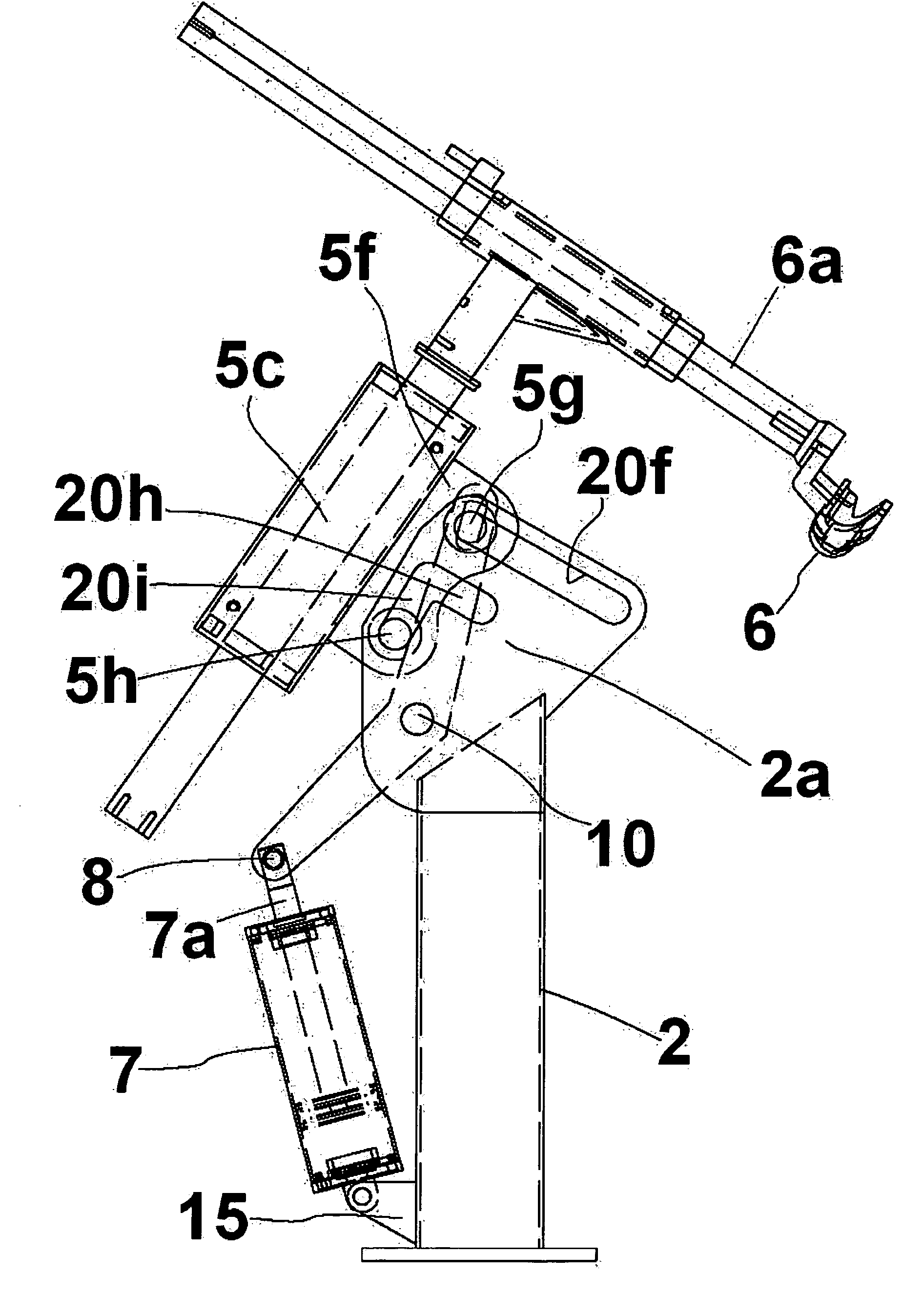 Assembling-disassembling machine provided with a overturnable mounting-dismounting tool