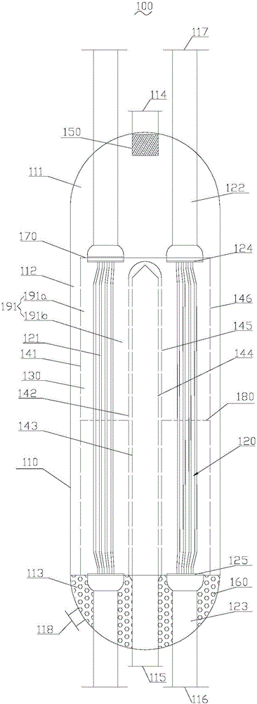 Steam rising type radial-flow reactor