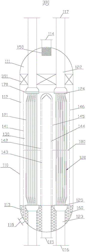 Steam rising type radial-flow reactor