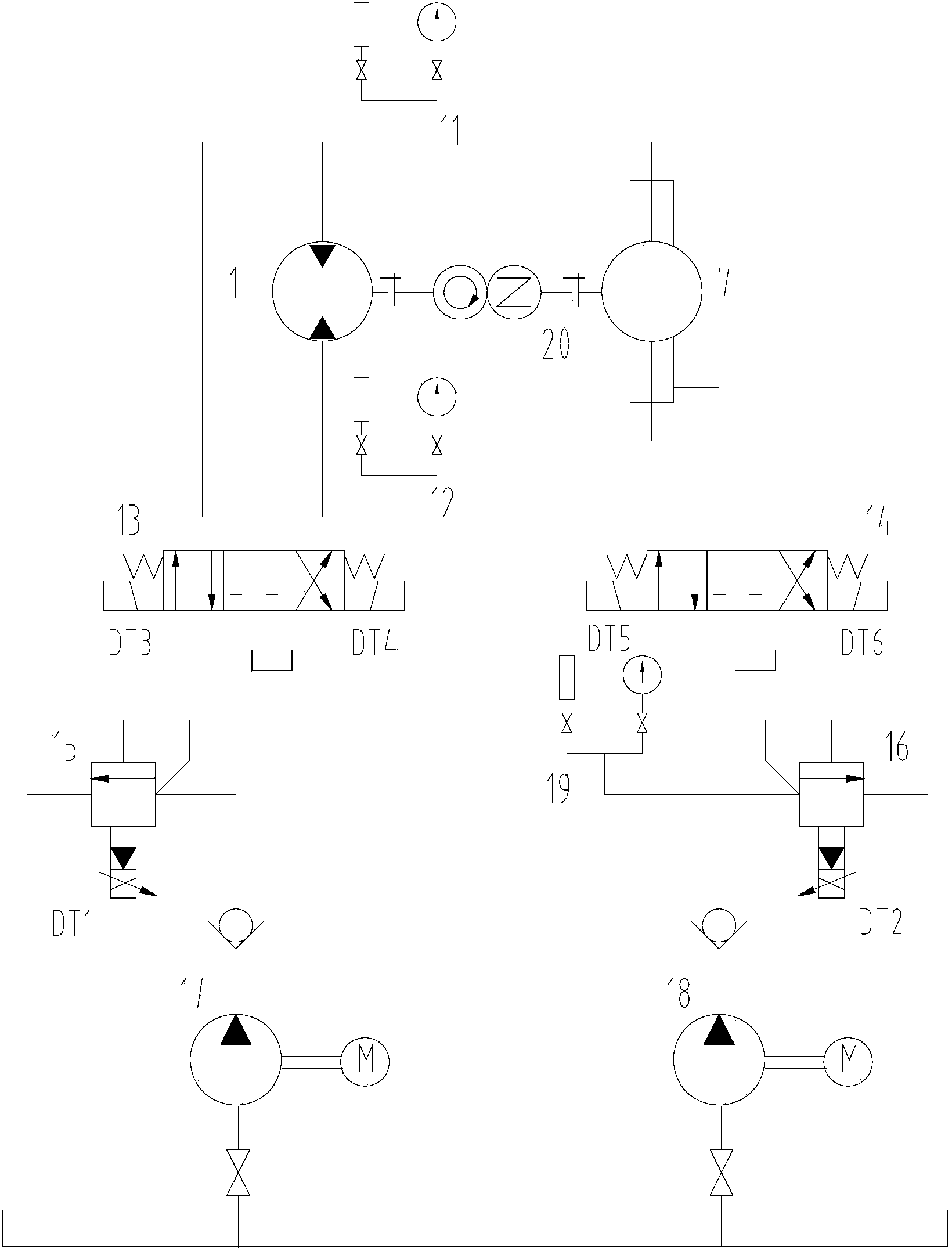 Hydraulic motor starting performance testing device and method