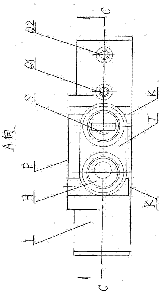 A three-chamber three-position four-way air-controlled reversing hydraulic valve