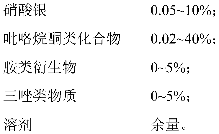 Novel high-stability transparent silver ion complex, and preparation method and application thereof