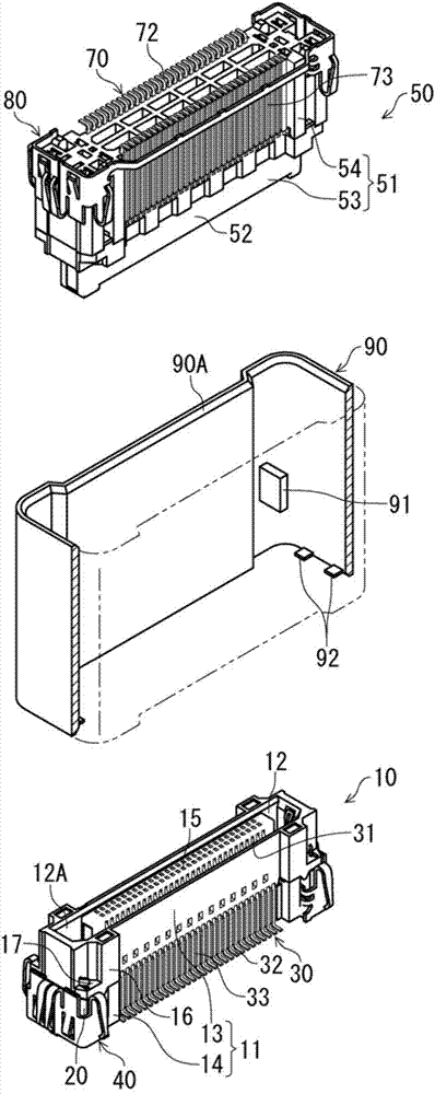 Electric connector for circuit board and electric connector assembly including the same