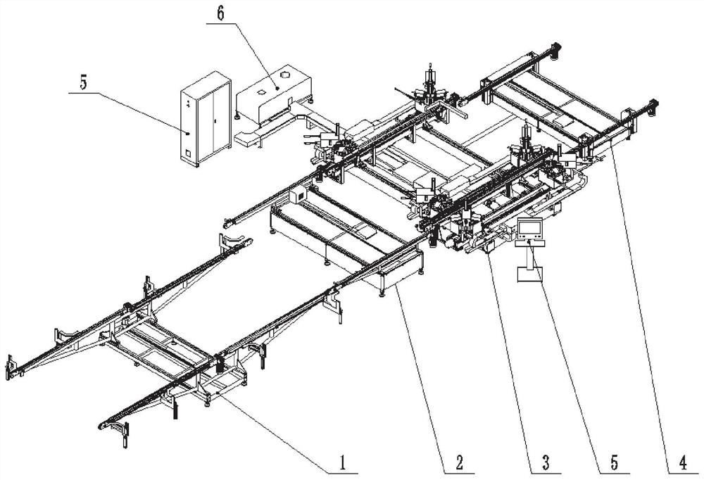 Corner combining production line for aluminum alloy doors and windows