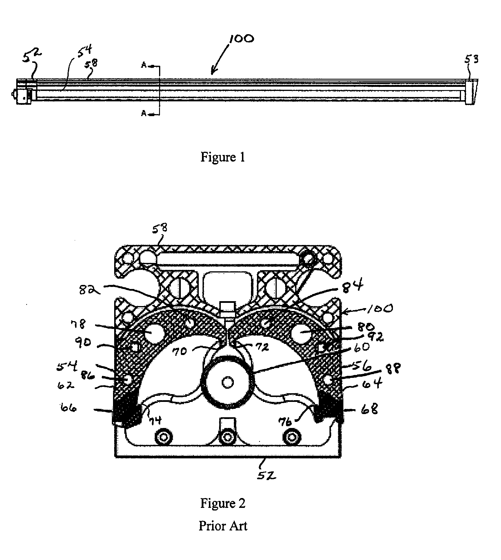 UV module shutter extrusion with internal cooling fins