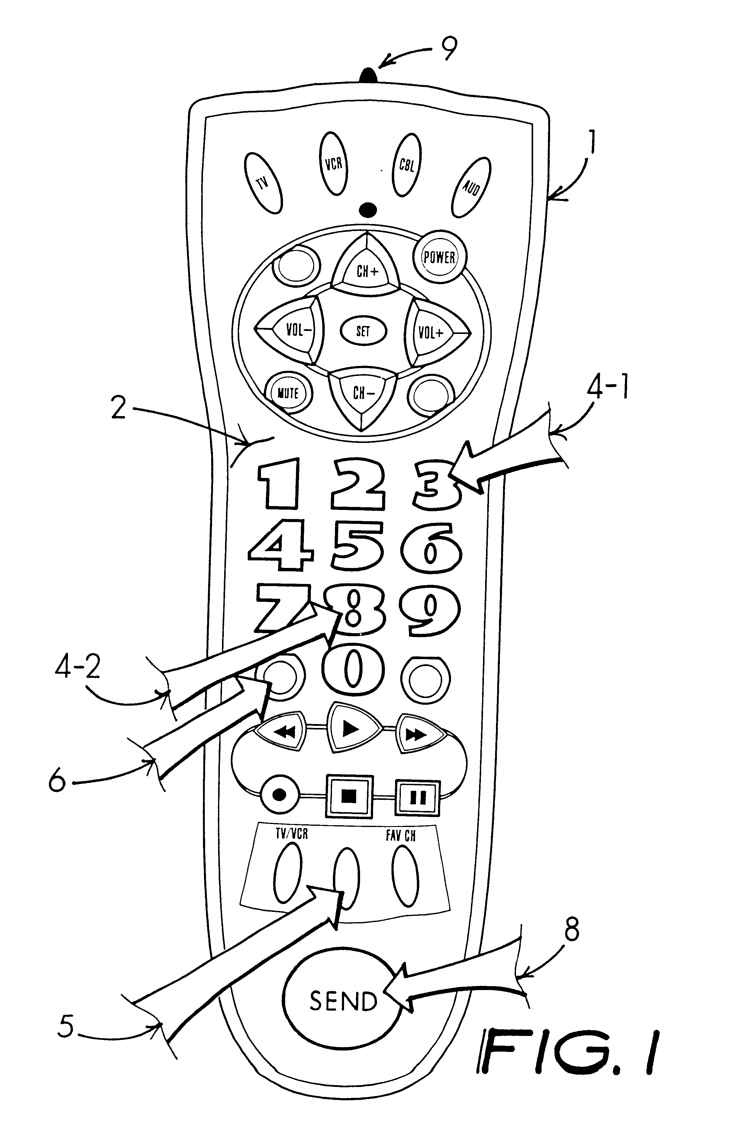 Remote controller capable of submitting real and virtual channel number entries to a cable box, SAT-receiver or TV-set