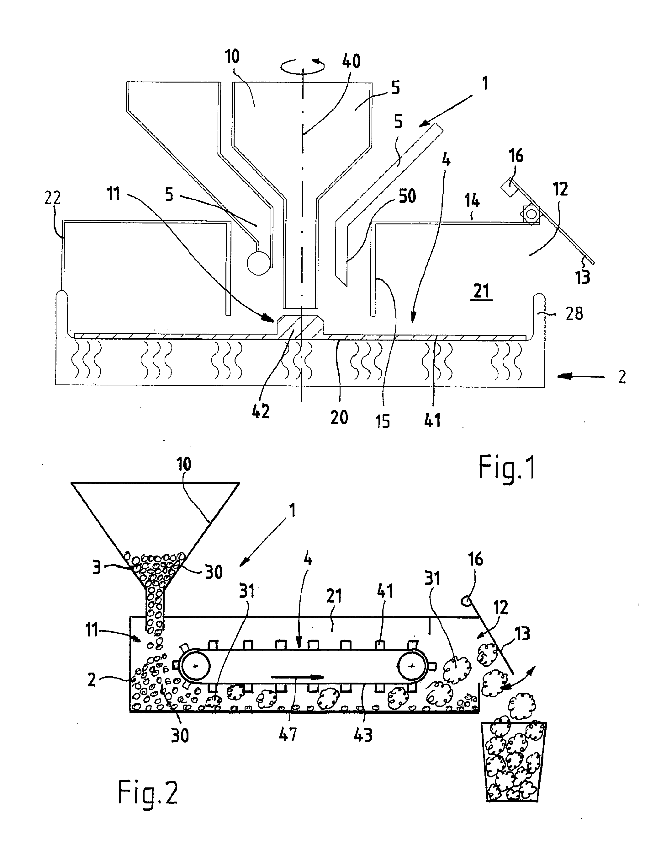 Method and device for producing expanded food