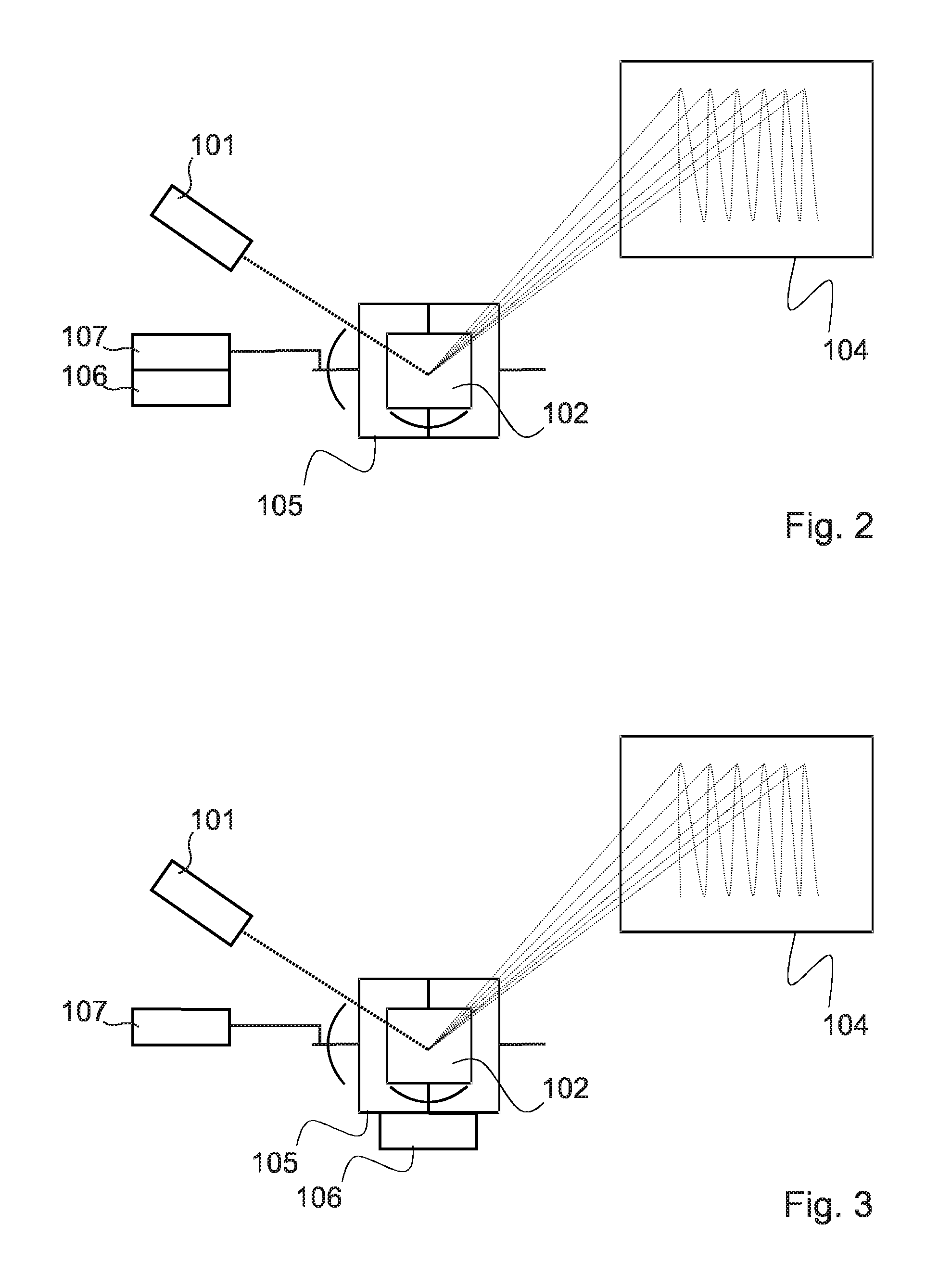 Micro-projection device with antispeckle vibration mode