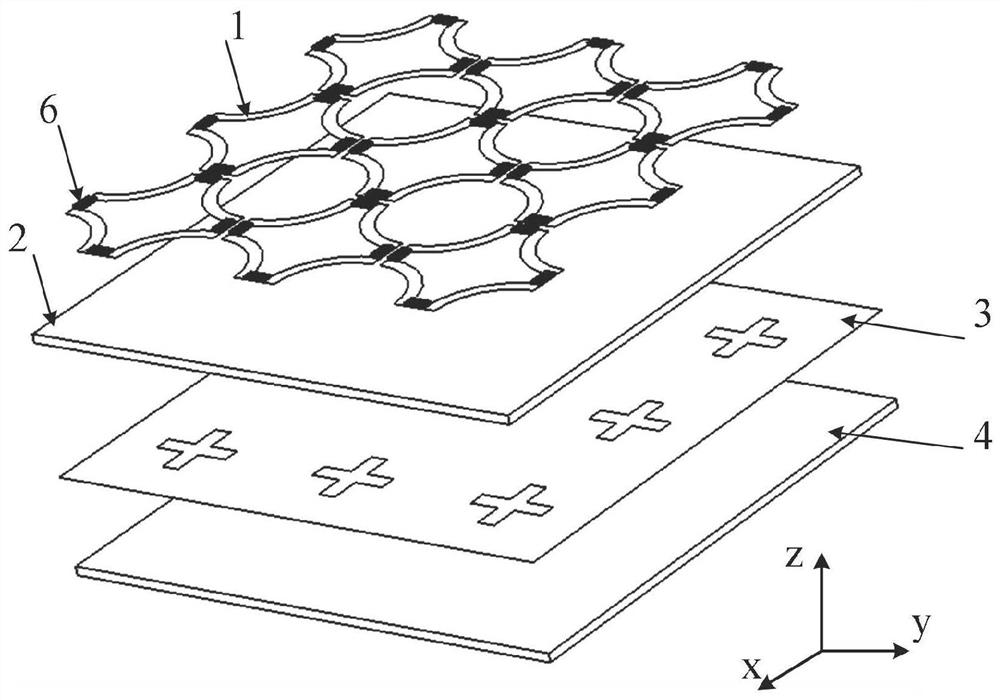 Low-profile absorption/transmission integrated anti-interference device with ultra-wide absorption band