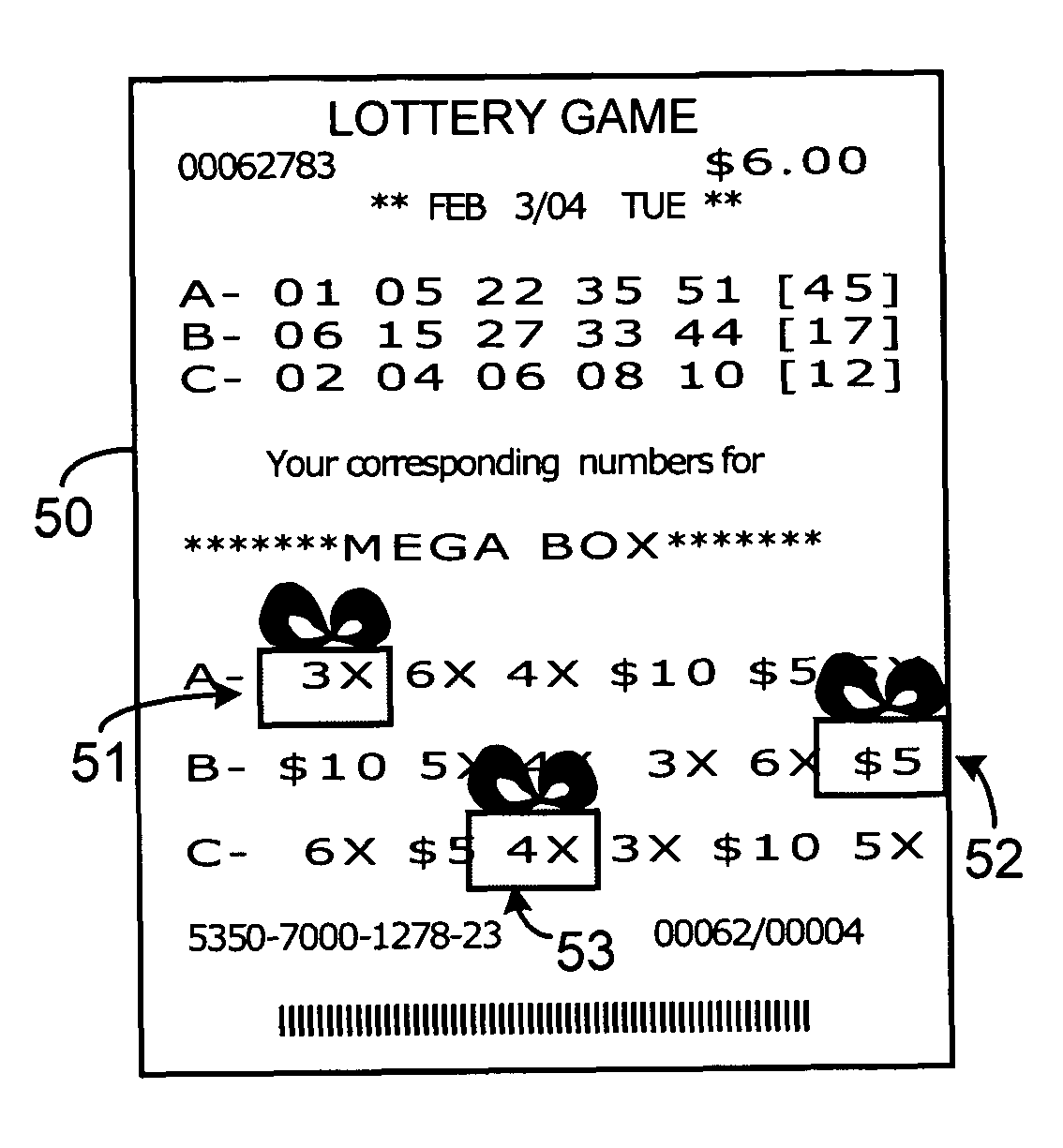 Lottery game having secondary game with multiplier and second payout