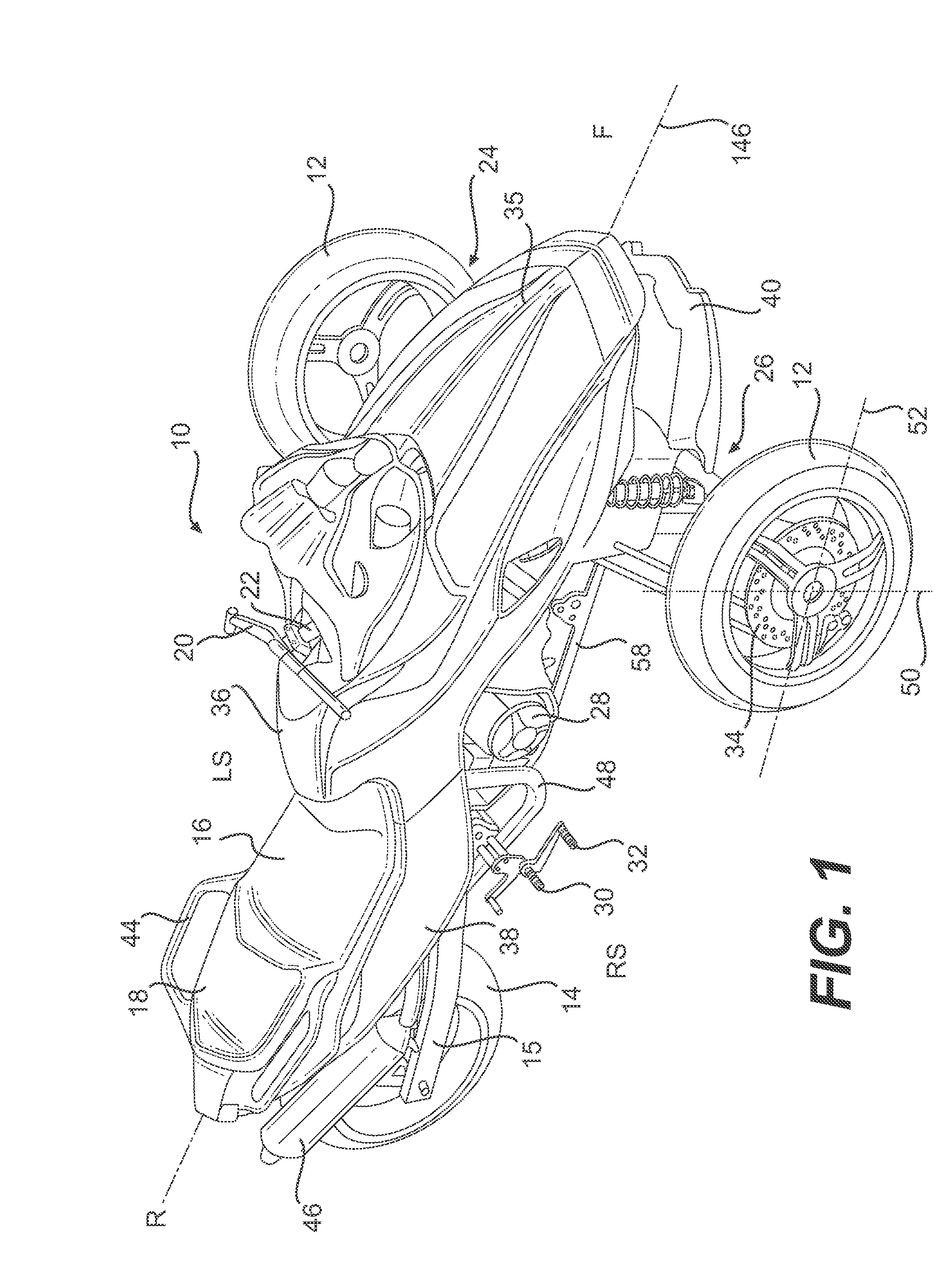 Leaning vehicle with tilting front wheels and suspension therefor