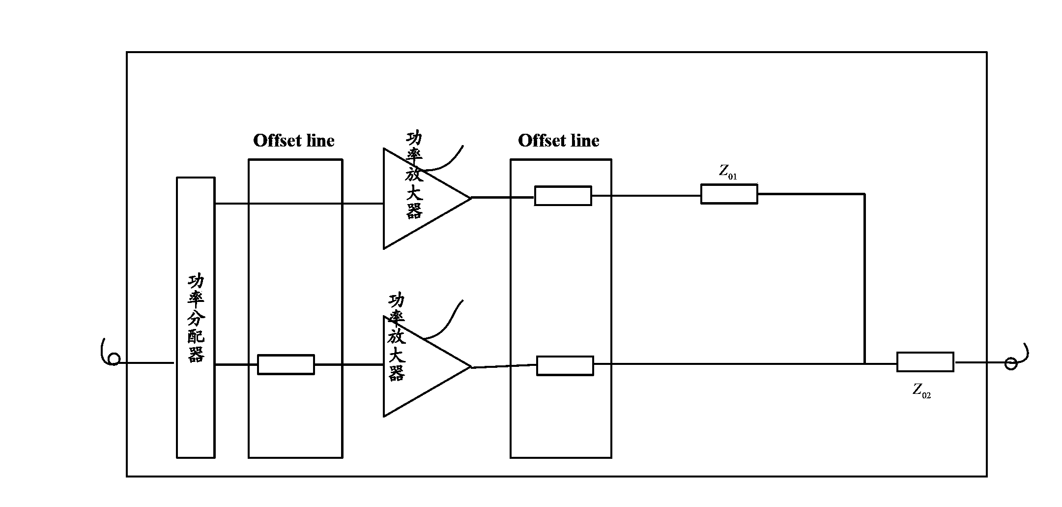 Reverse F-type power amplifier and emitter as well as processing method